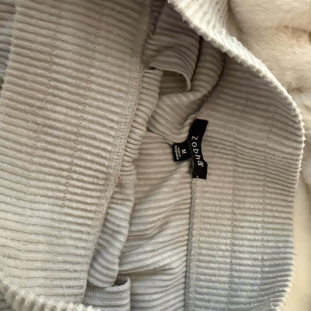 Light Gray Ribbed Pants - Picture 3 of 3